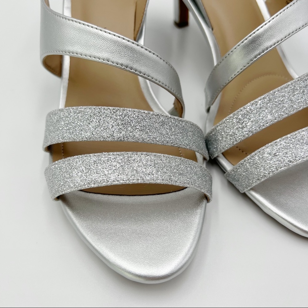 Naturalizer Women's Silver Metallic Glitter Taimi Strappy Dress Sandal Heels 8.5 - Picture 4 of 14